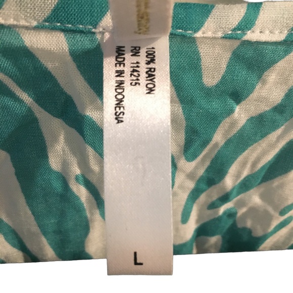 ViX Paula Hermanny Aqua Zebra Print Tunic Cover Up Size Large NWOT - Picture 6 of 10